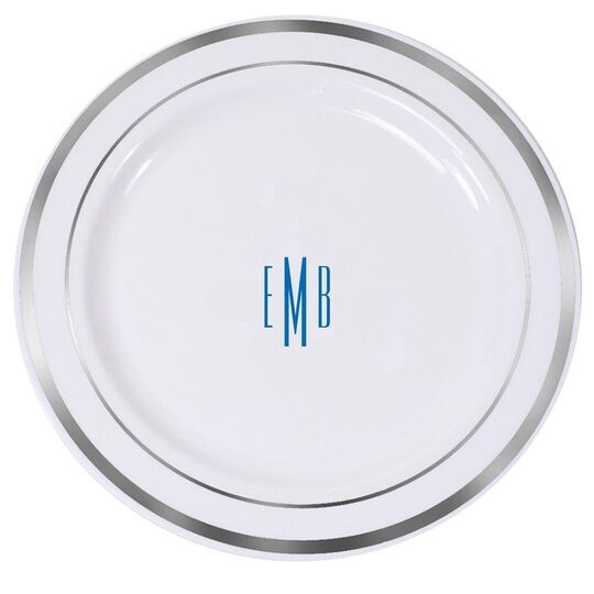 Commonwealth Monogram Premium Banded Plastic Plates